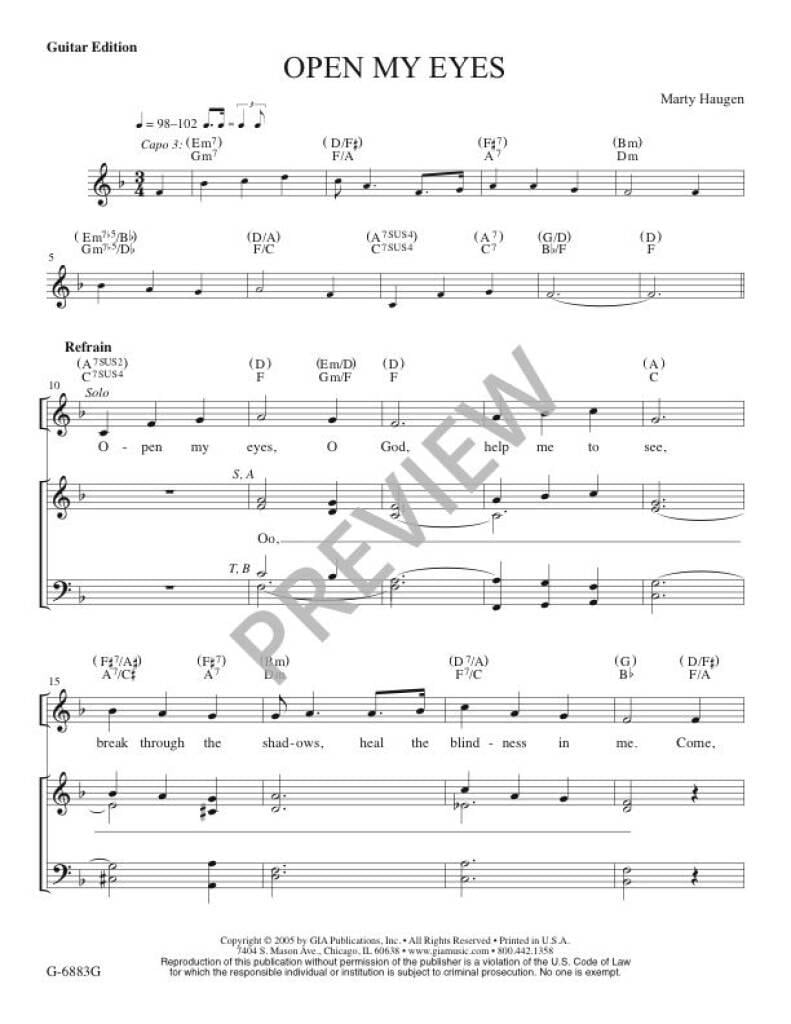 Open My Eyes - Guitar edition